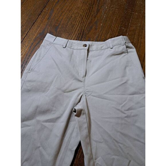Size 6 LL Bean Classic Fit Khaki Tan Flat Front Cotton Mid Rise Pants - Picture 2 of 4